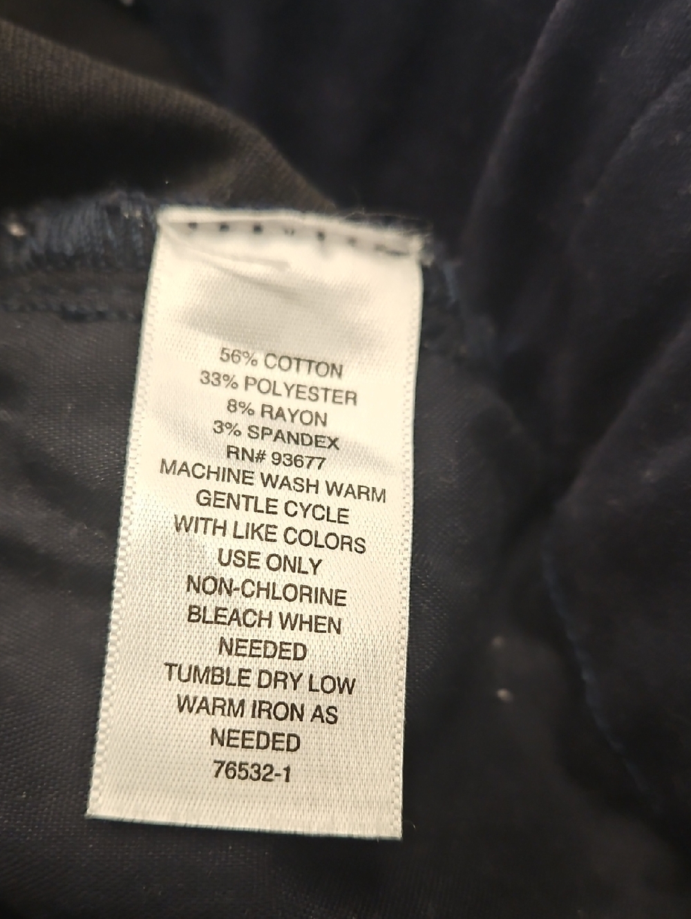 Liz Claiborne Amber Dark Navy Pull-On Midrise Straight Leg Pants Size 12P - Picture 4 of 4